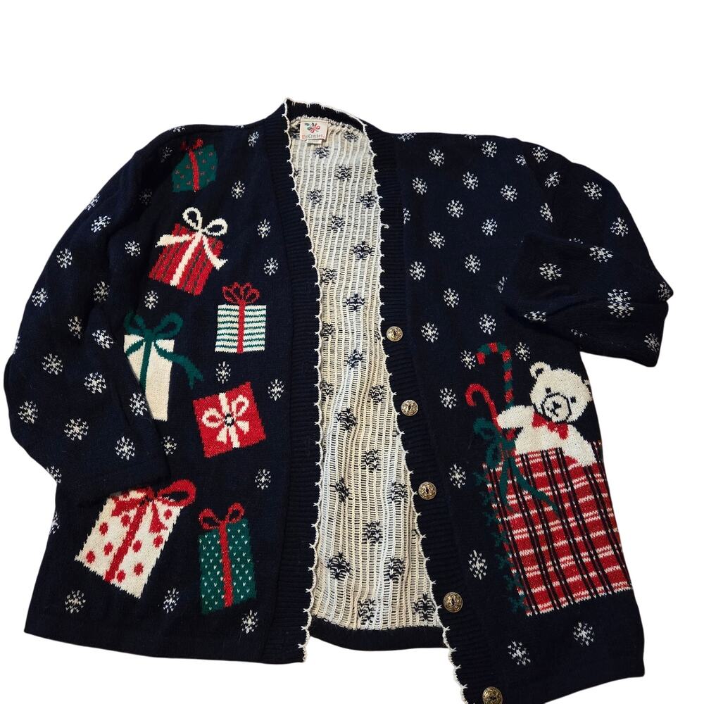 Vintage Nutcracker Brand Ugly Christmas Sweater Cardigan women's size medium